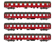LEMKE Collection 25101 - N - 4-tlg. Set Personenwagen UIC-Y, DSB, Ep. IV
